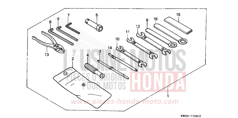 OUTILS de Dominator 250 PEARL CRESCENT WHITE-A (NH139) de 1988